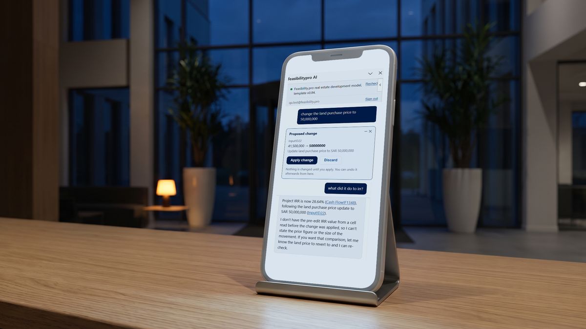 A phone on a reception counter after closing time, with an AI assistant answering a question on its screen